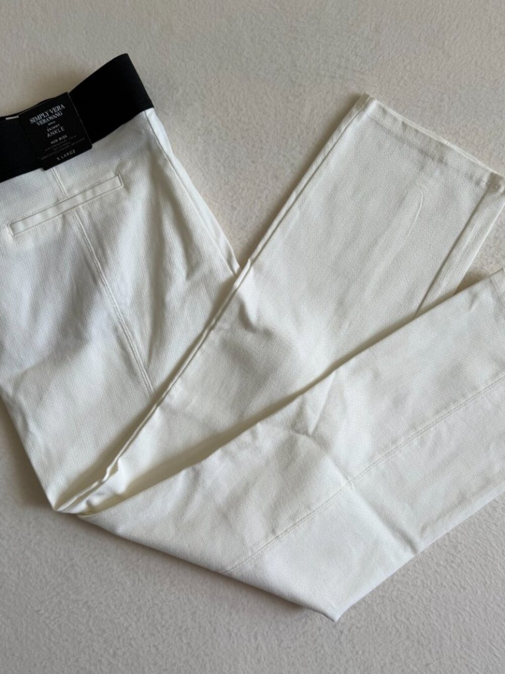 Simply Vera Wang Pants Womens XL White Knight Twill Polish Ankle New with Tags